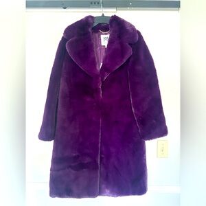 LUXE Milly Faux Fur Purple Coat - NWT!